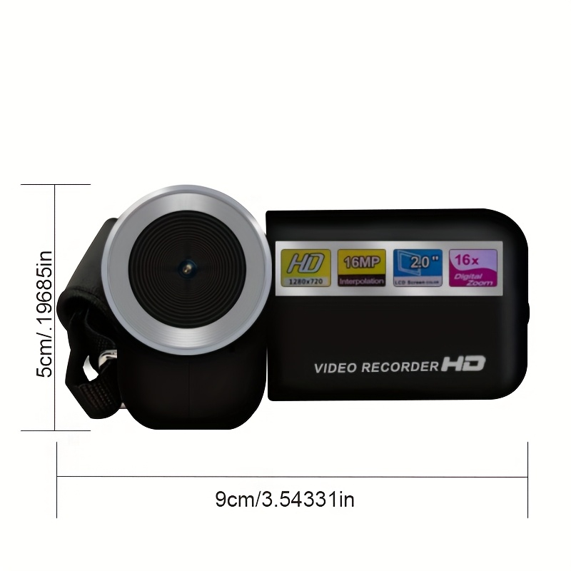 videocamera digitale 16mp hd 720p,   lcd da 5,08 cm, zoom digitale 16x, dv   portatile per vita quotidiana e riprese all  , senza scheda   scheda da 32gb opzionale Dettagli dell'articolo 4