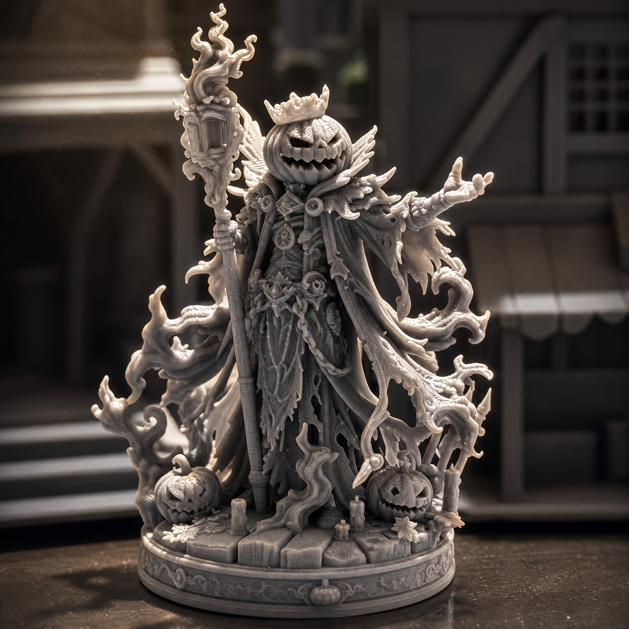 TEMU The Pumpkin Wizard King Miniature Model, Rich , Suitable For Rpg Games And Tabletop Role-playing. Perfect For Rpg Miniature Model Collectors.