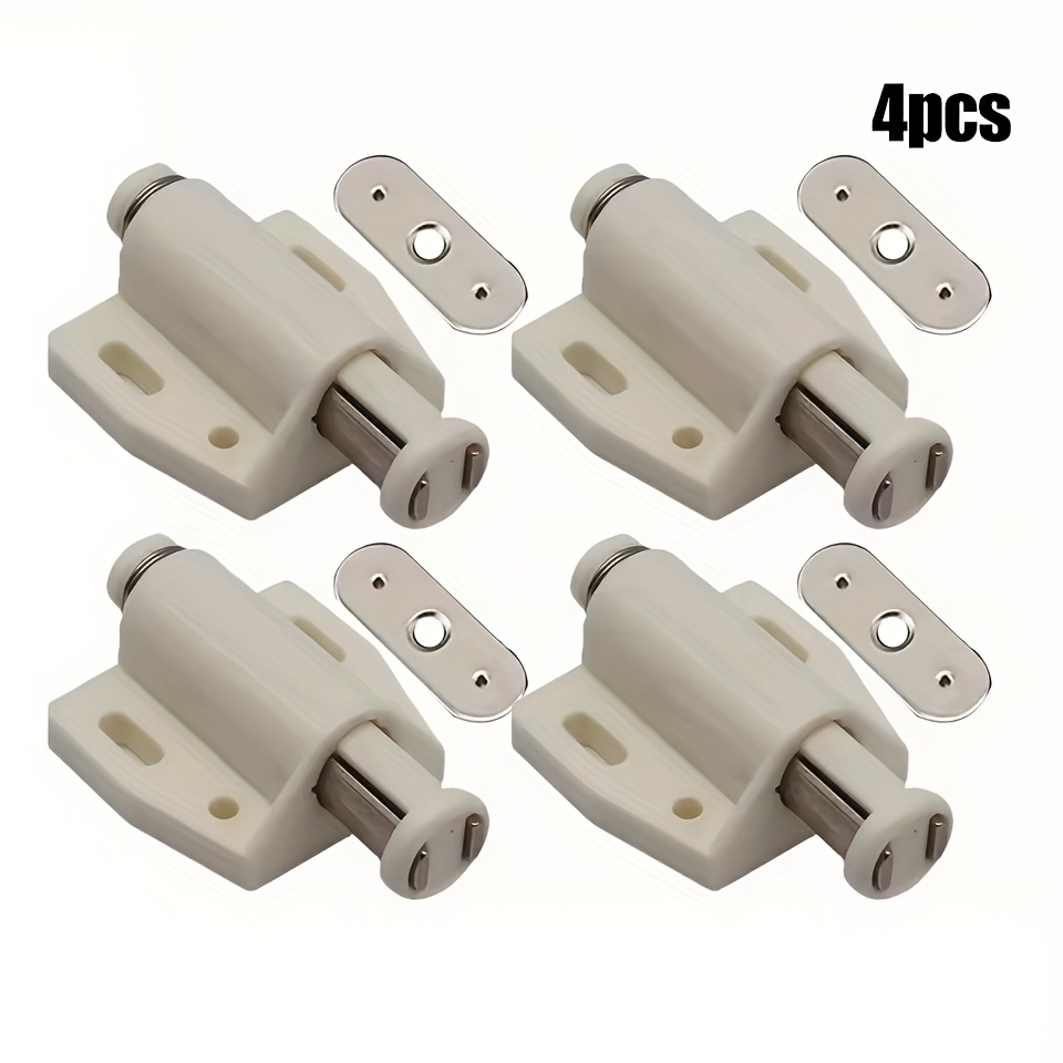 TEMU 4pcs Loquet Magnétique pour Porte d' - Loquet Magnétique Tactile, Loquets et Attrape- pour Porte d' à Ouvrir à la Poussée, Aimants de Porte à