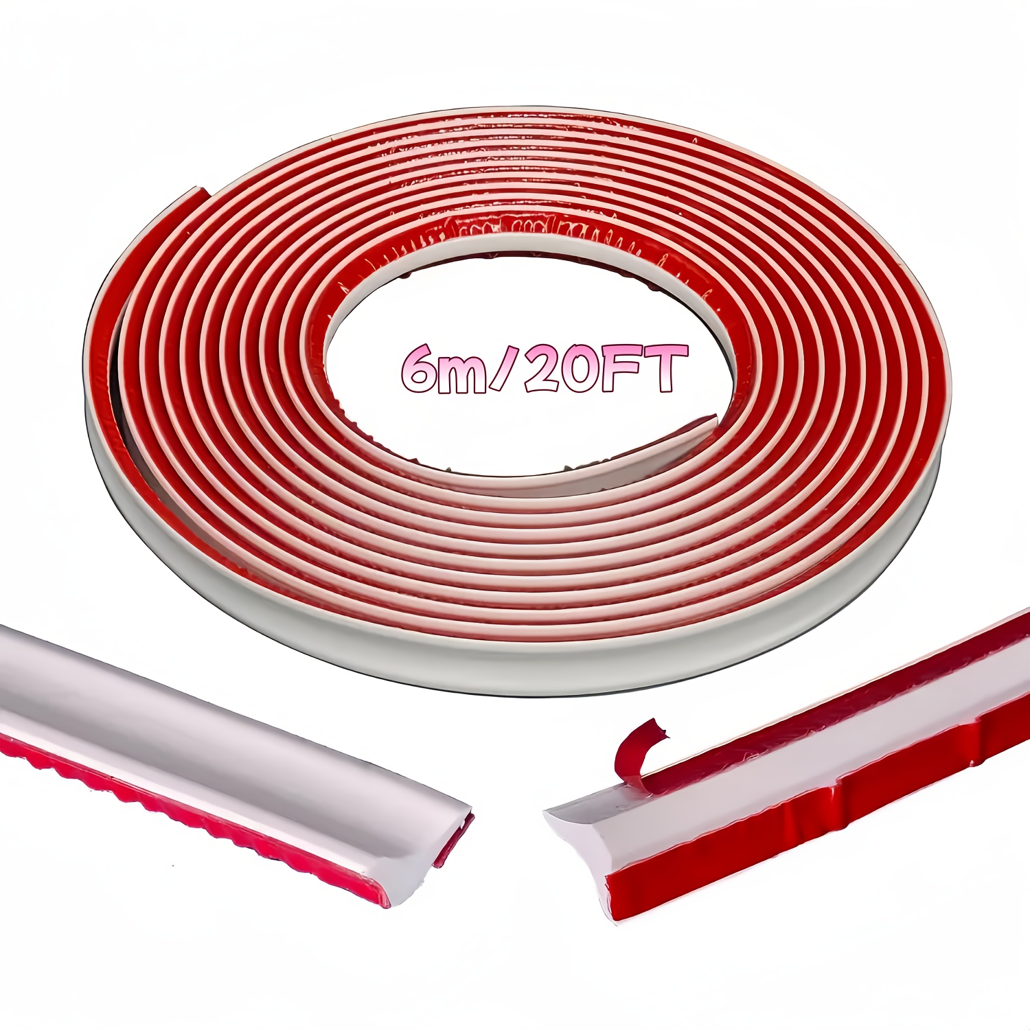 6m/20ft Long Self-adhesive Corner Trim - Elastic Triangular Baseboard Filler, Waterproof, Insulating, Soundproof, , Indoor Decor , Vinyl Material, Decorative Trim | Modern Wall Decor | Decor