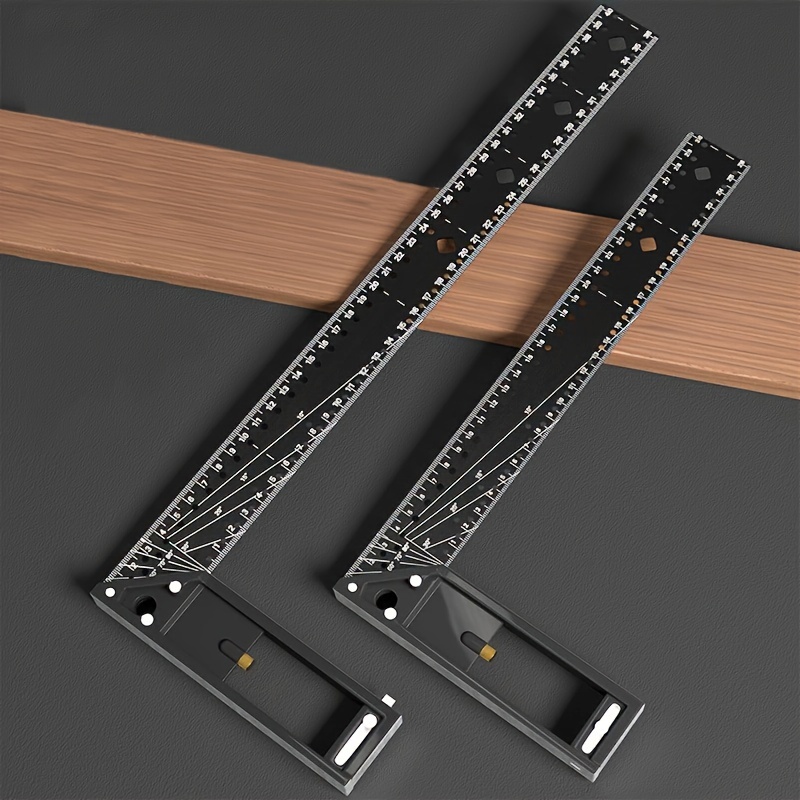 Regla Ergonómica Multifunción De Ángulo Recto - Precisión De 45/90 Grados, Grado Industrial Para Carpintería Y Posicionamiento.
