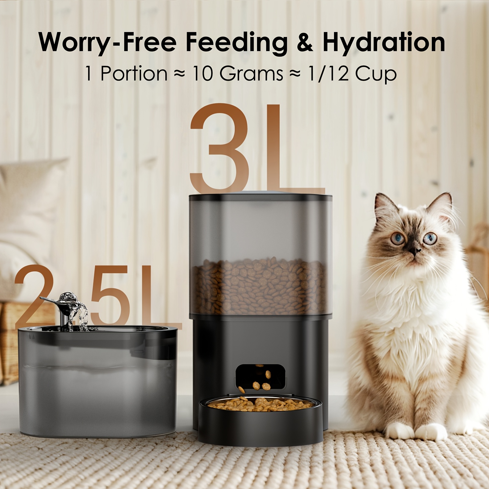 3l large capacity wi fi remote automatic cat feeder 2 5l wireless automatic dog drinking   with filter quiet   feeder and   system Product details 0