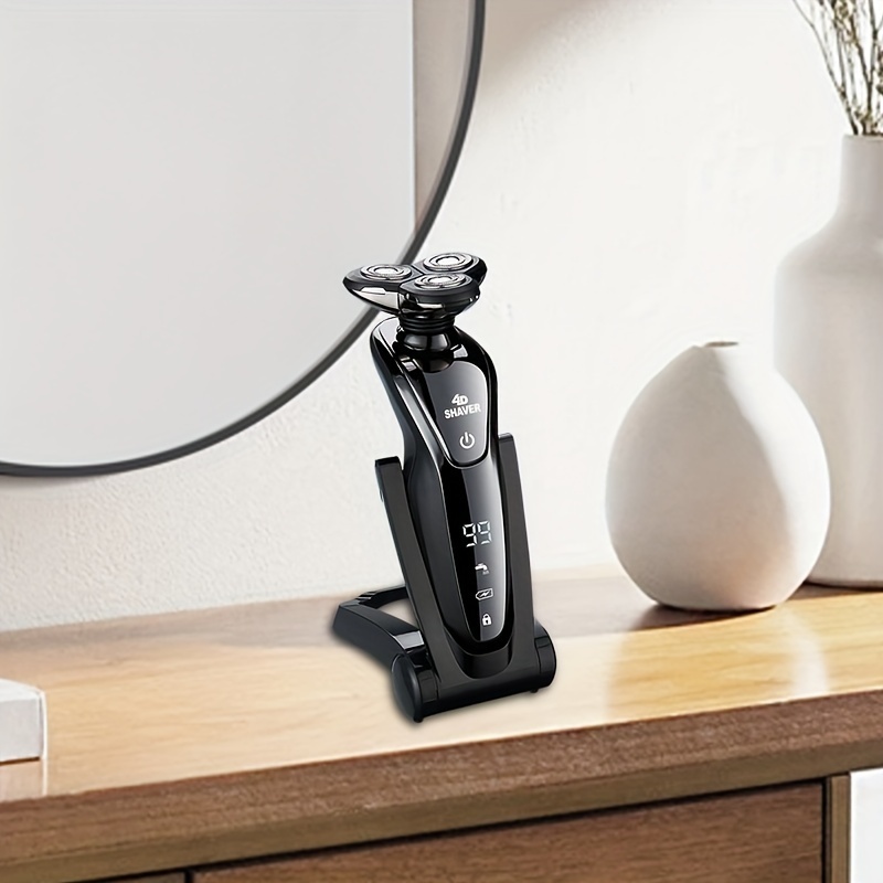 rechargeable electric shaver razor for men with nose and sideburn trimmers and face cleaning brush achieve a smooth and   details 3