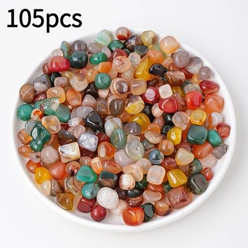 105pcs natural colorful agate stones irregular polished gravel pebbles for home decor flower pots and fish tank aquarium