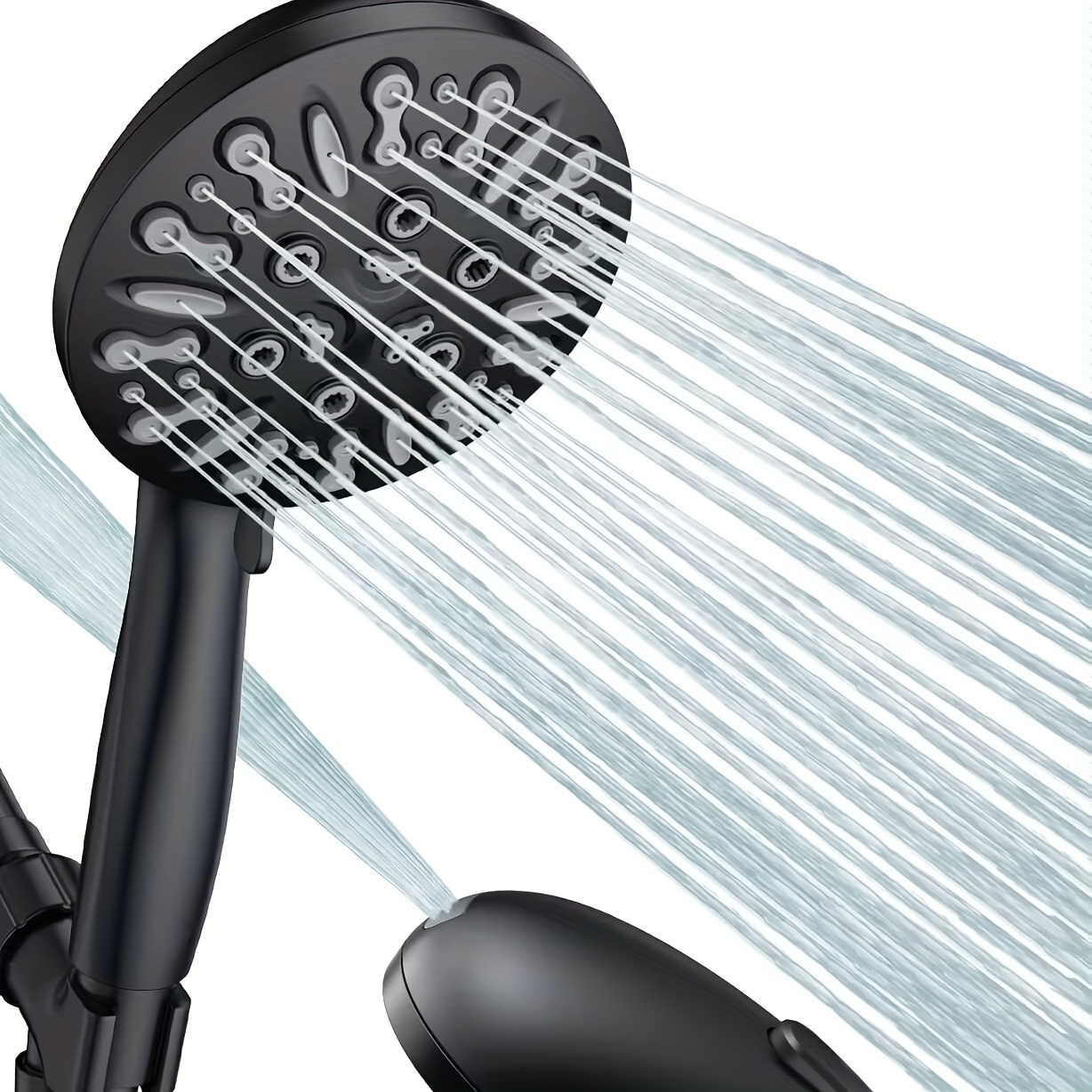

High Pressure 8-setting Handheld Shower Head - Built-in Power Wash To Clean Tub, Tile & Pets, High Powerul Hand Held Rain Showerhead With Stainless Steel Hose And Adjustable Bracket