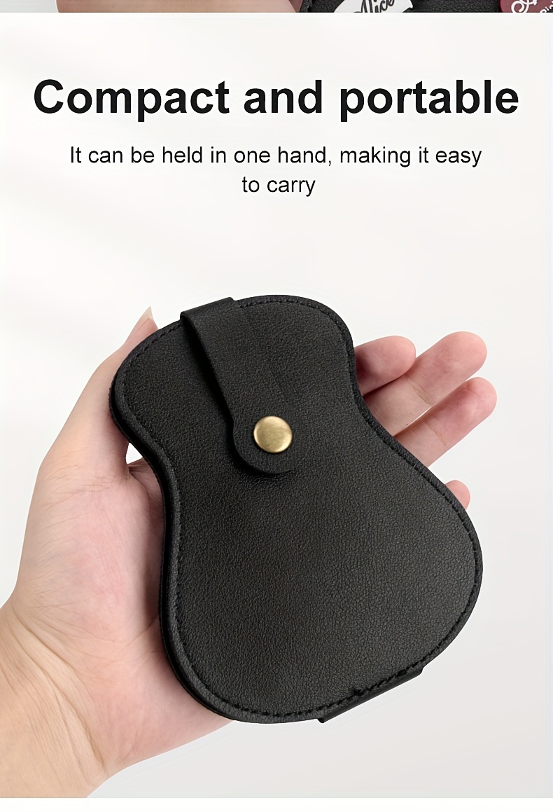 Guitar Pick Storage Pouch - a Guitar-Shaped Case That Can Hold 18 Guitar Picks, Easy to Carry.