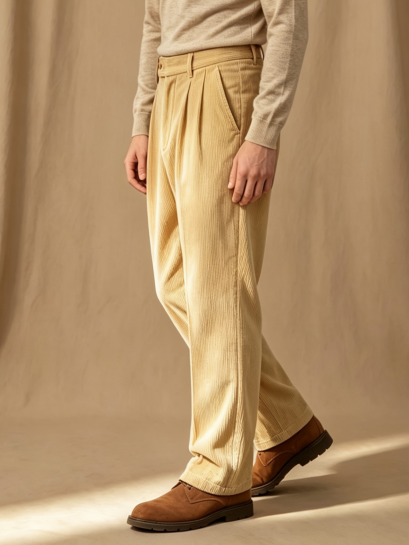 Corduroy Trousers Men'S Autumn Winter Style Straight Loose Men'S Casual Pants Business Suit Dress Pants