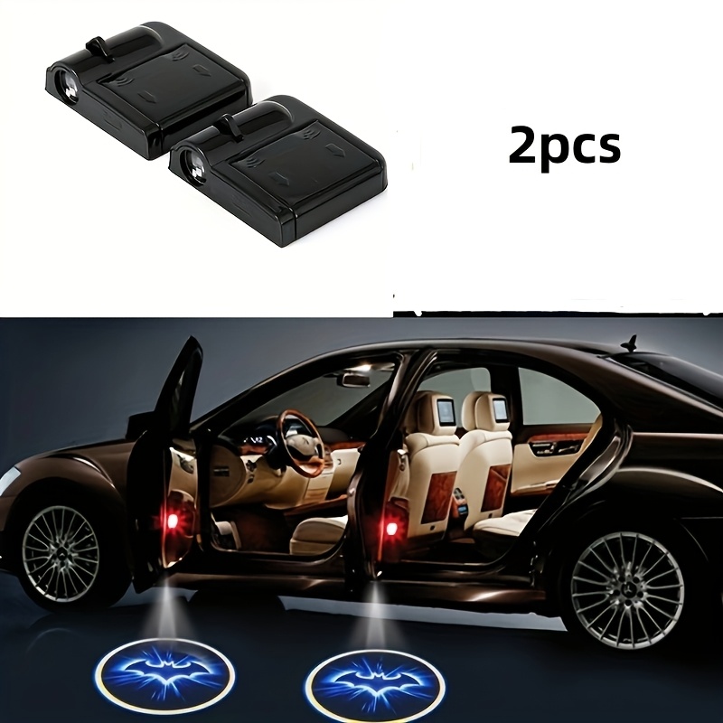 TEMU Set Of 2 Wireless Led Projectors For Car Doors, Featuring Welcome Logos And Shadow Effects, Without .
