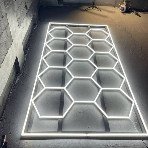 Artikelbild hexagon led lichtsystem -werkstattleuchte, sechseckige led deckenleuchte, detailleuchte für autoaufbereitung, zuhause, ausstellungshalle, friseur, supermarkt, fitnessstudio, , deckendekoration