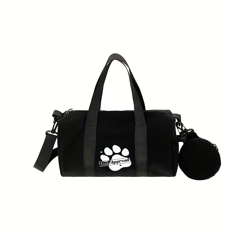 TEMU 1pc Women's Fashion Storage Tote Bag, 2d Flat Print, Large Capacity Adjustable Shoulder Strap, Retro Paw Print Pattern Tote Bag, For / Lovers/
