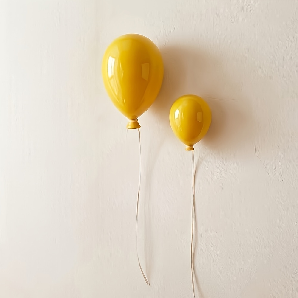 TEMU 2pcs Balloon Wall Sculpture Statues - Modern Minimalist Balloon-themed Resin Wall Decor, Suitable For, Christmas, Day, Thanksgiving - Mount