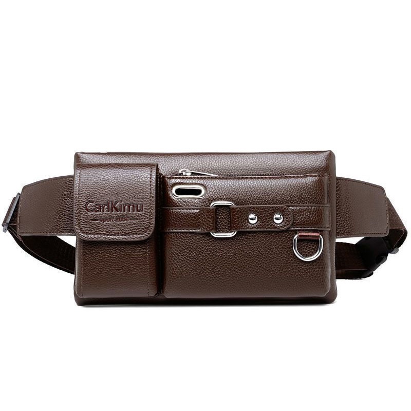 TEMU Men's Waist Bag - Spring/summer New Style Casual Fashion Multi-pocket Casual Men's Waist Bag [pockets In Zipper Direction]