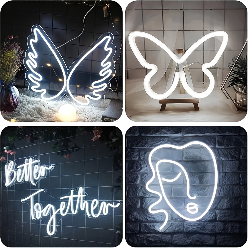 Tira de luz LED de neón inteligente con control táctil, blanco cálido/blanco, 100.0 cm/200.0 cm/299.97 cm/5.0 metros, alimentación por USB, regulable, para bricolaje, flexible y cortable, apta para uso interior/exterior, espejos, televisores, computadoras, armarios, escaleras, decoraciones de fiesta