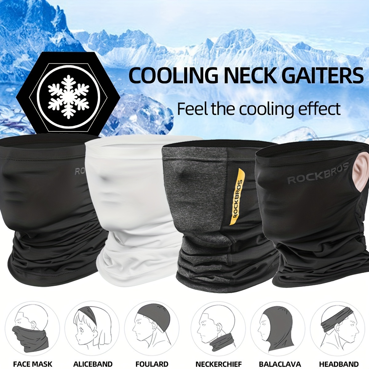 

2pcs Cooling Neck Gaiter Face Mask Fishing Scarf Face Cover For Men Women