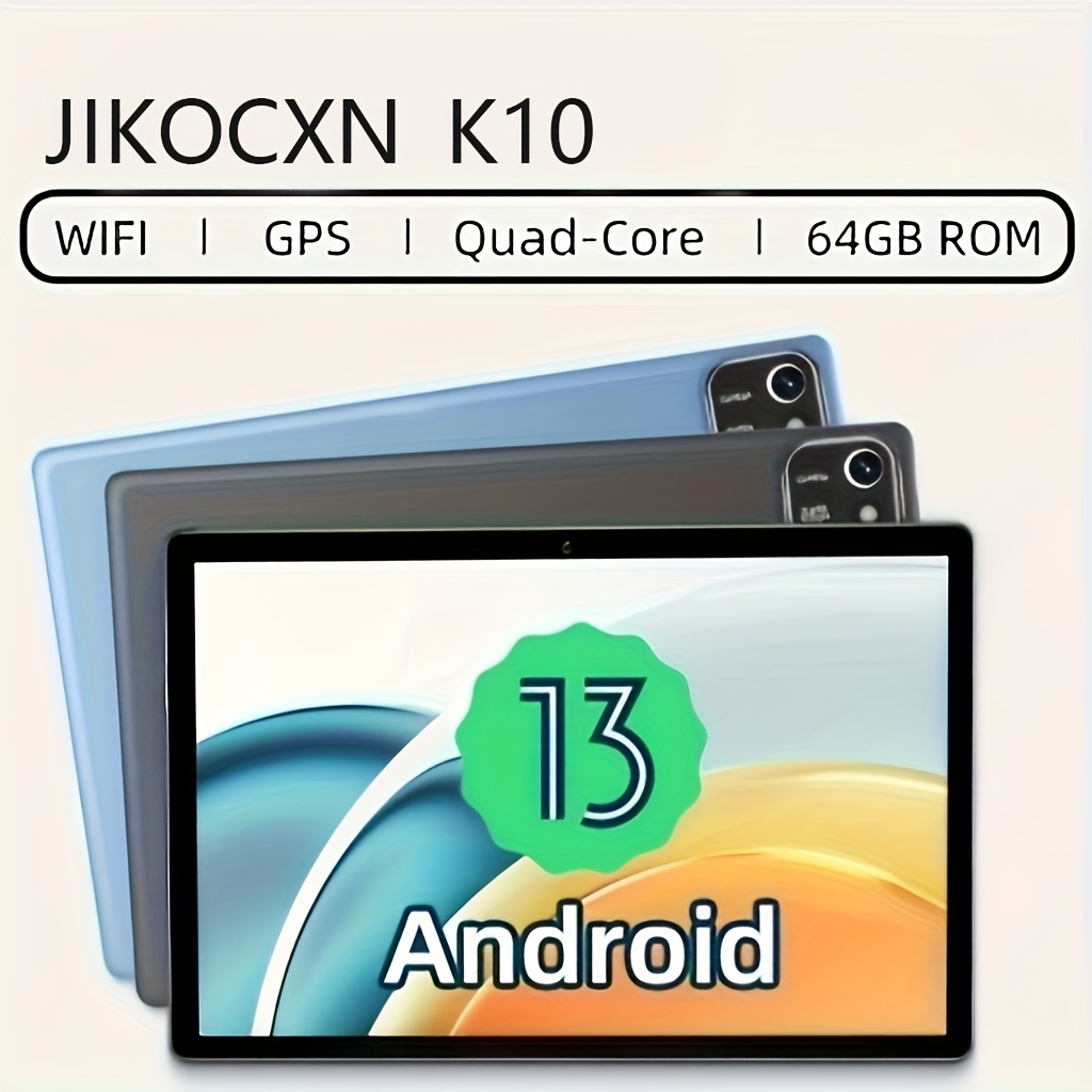 Tablet: 6GB (2GB+4GB), 64GB ROM, 1TB Expandable, GPS 13  *-Core Processor, 2MP+8MP Dual Cameras, 1280X800 HD Tou