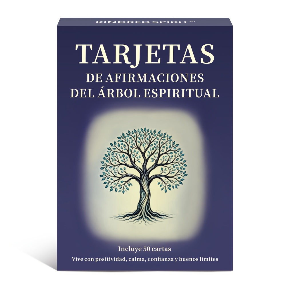 TEMU 50 piezas de tarjetas de afirmación del Árbol de español, tarjetas espirituales de atención , juego de mesa de conversación para romper el hielo