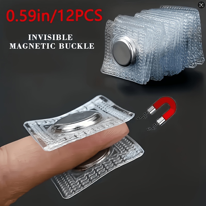TEMU 12pcs 1.5cm Bag Magnetic Snap Fasteners, Magnetic Clothing Buttons, Hidden Round Magnetic Buttons, Invisible Curtain Buttons, Diy Metal Sewing