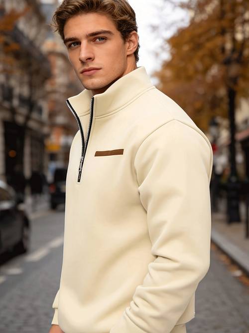 new solid color fleece lined sports outdoor sweatshirt autumn winter athletic fitness sweatshirt outdoor mens sweatshirt stand up collar sweatshirt gengyuan