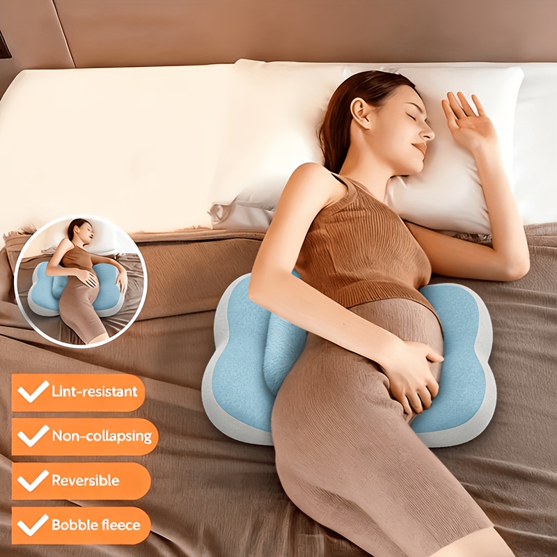 Butterfly-shaped Bed Wedge Pillow for Lumbar Relaxation, Small and Comfortable Pregnancy Pillow, Adjustable Size Lumbar Cushion, Soft and Comfortable Waist Support, Simple Crystal Velvet Maternity Pillow, Side Sleeping Belly Support Pillow