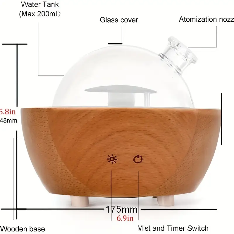 Plastic-Free Glass Essential Oil Diffuser & Humidifier – Natural Glass Reservoir