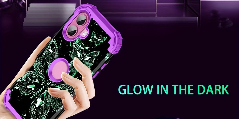 Protective Phone Case Suitable for iPhone SE 2020, 2022, 7, 8, 11, 12, 13, 14, 15, 16 Plus, Pro, Pro Max, Featuring Three Layers Of Glow-in-the-dark Heavy-duty Shockproof Protection, Full Coverage, Durable Hard PC + Soft TPU Material