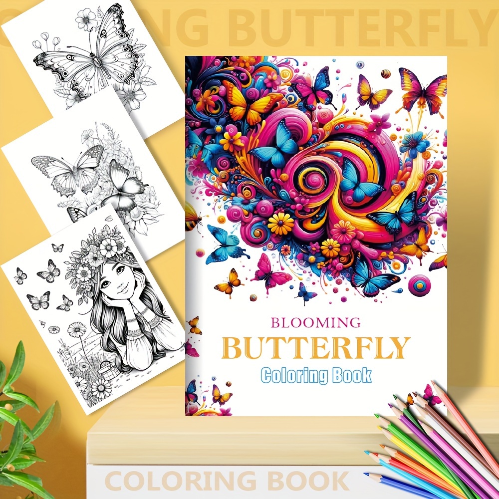 

Livret de Coloriage Papillons en Fleurs - de Gardénias & Papillons pour la Détente, Idéal pour Adultes & Adolescents, Cadeau pour Noël, Halloween, Anniversaires | Plus de 20 Pages, 10x7.87 Pouces