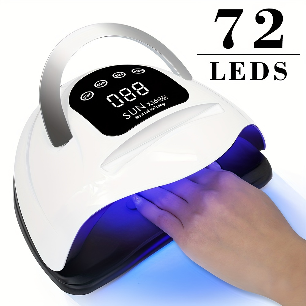 

High Power Uv Nail Lamp 72 Beads With 4-hour Electronic Touch Screen Auto Induction Led Nail Lamp For Curing All Gel Nail Polish Professional Drying Lamp Suitable For Home Nail Salon