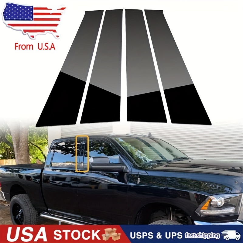 

4pcs Gloss Black Pillar Posts For Dodge 2009-2018 Door Trim Cover Kit