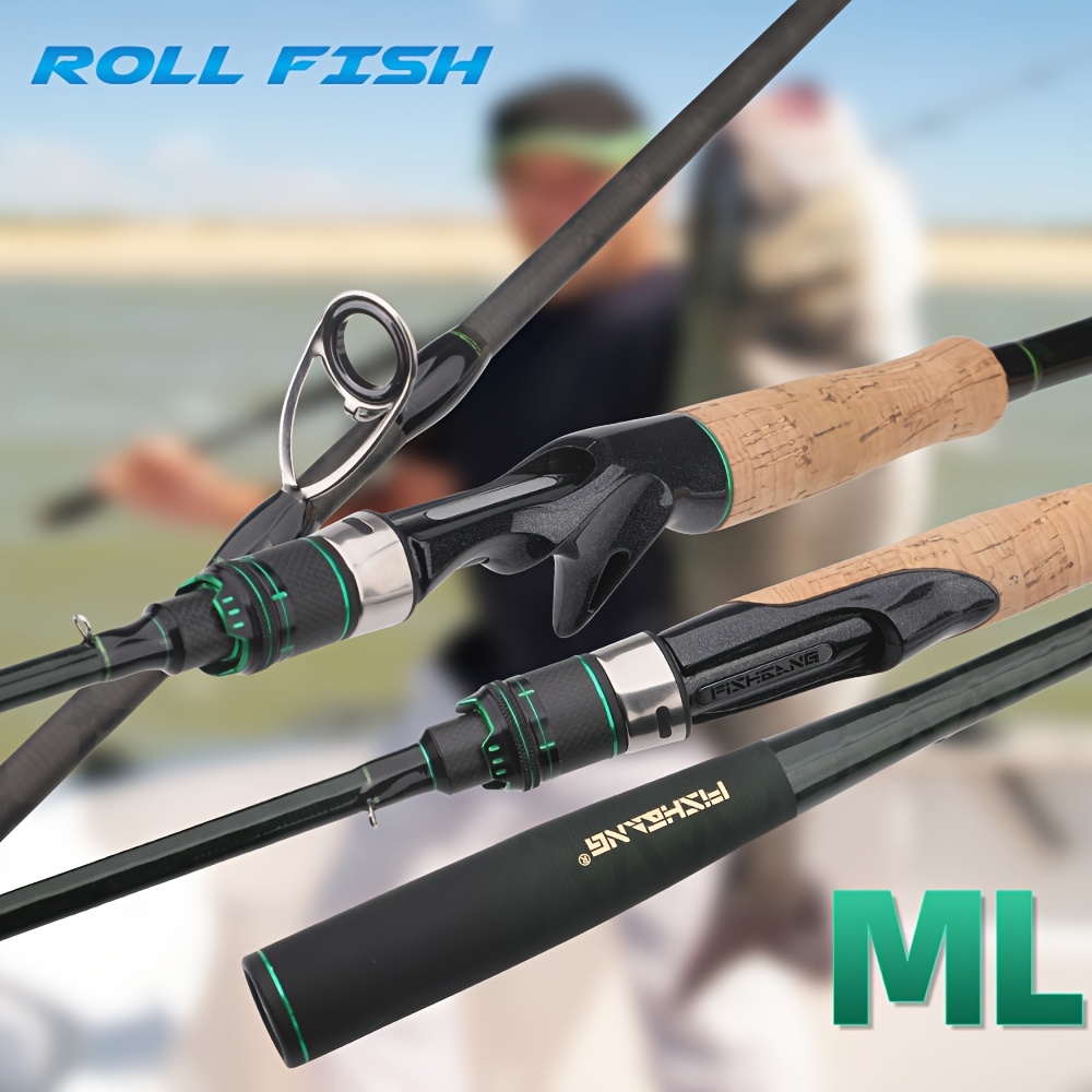 ml action spinning/casting fishing rod 5.5ft-7.9ft length, 4-8lb power,  medium action with cork & eva handle, brown/black tip - heavy-duty  saltwater & freshwater rod for , trout, pike, salmon, tuna, mackerel -