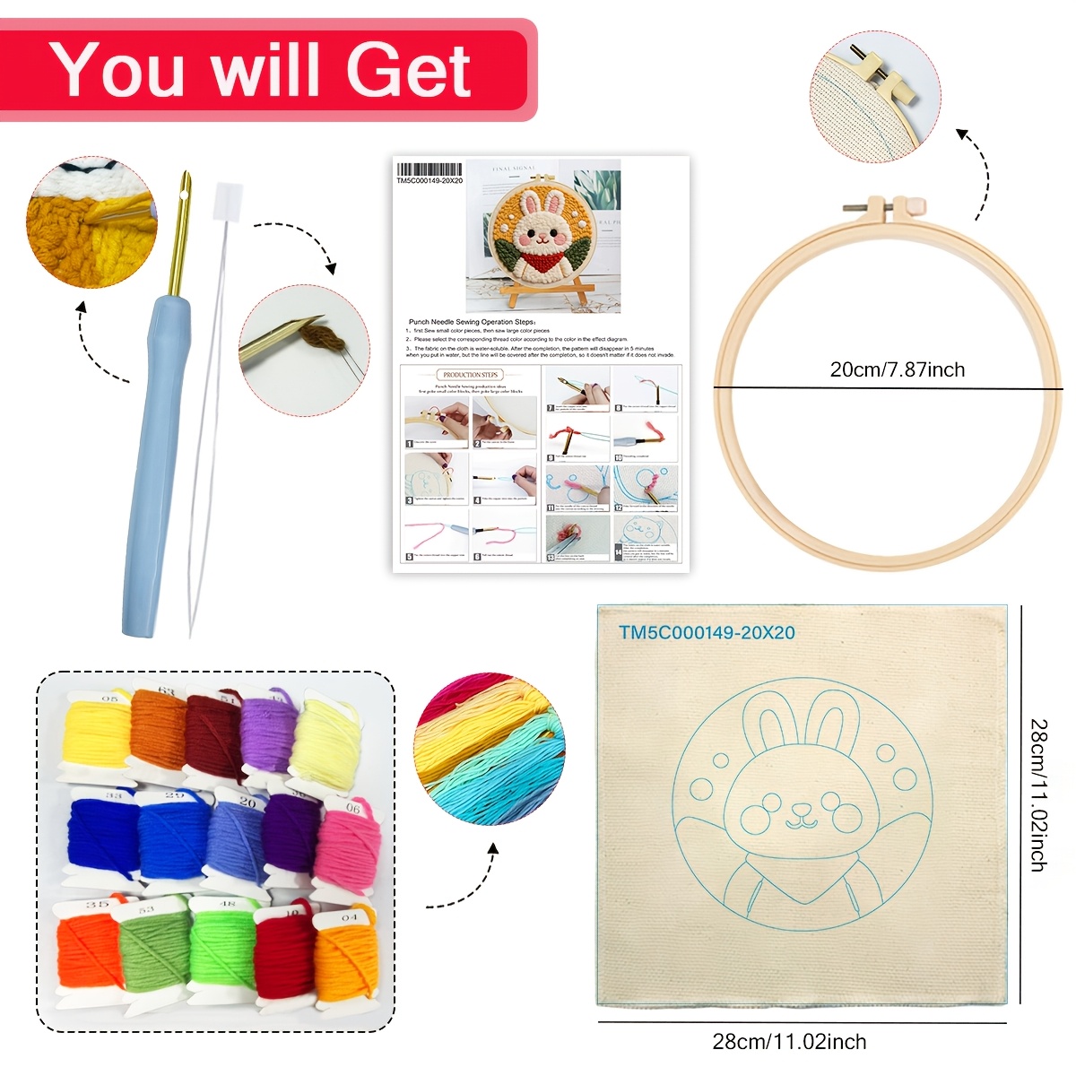 DIY Pierced Needle Embroidery Set for Beginners