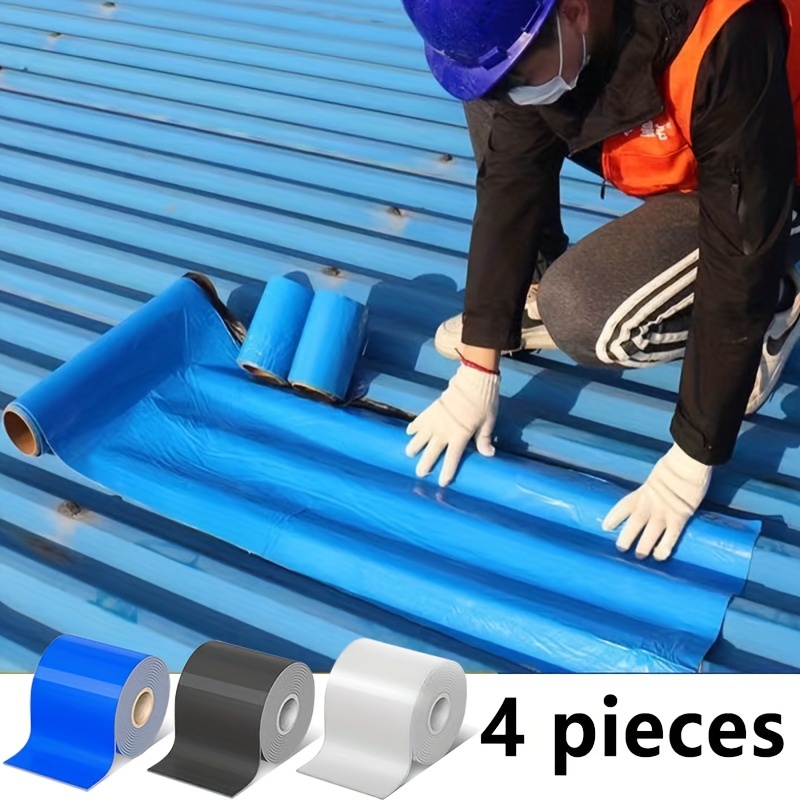 

4pcs Waterproof Roof Repair Tape - Leak & , Ideal For Metal & Wave Tile Roofs, With Built-in Adhesive, Seam Repair, Waterproof Tape