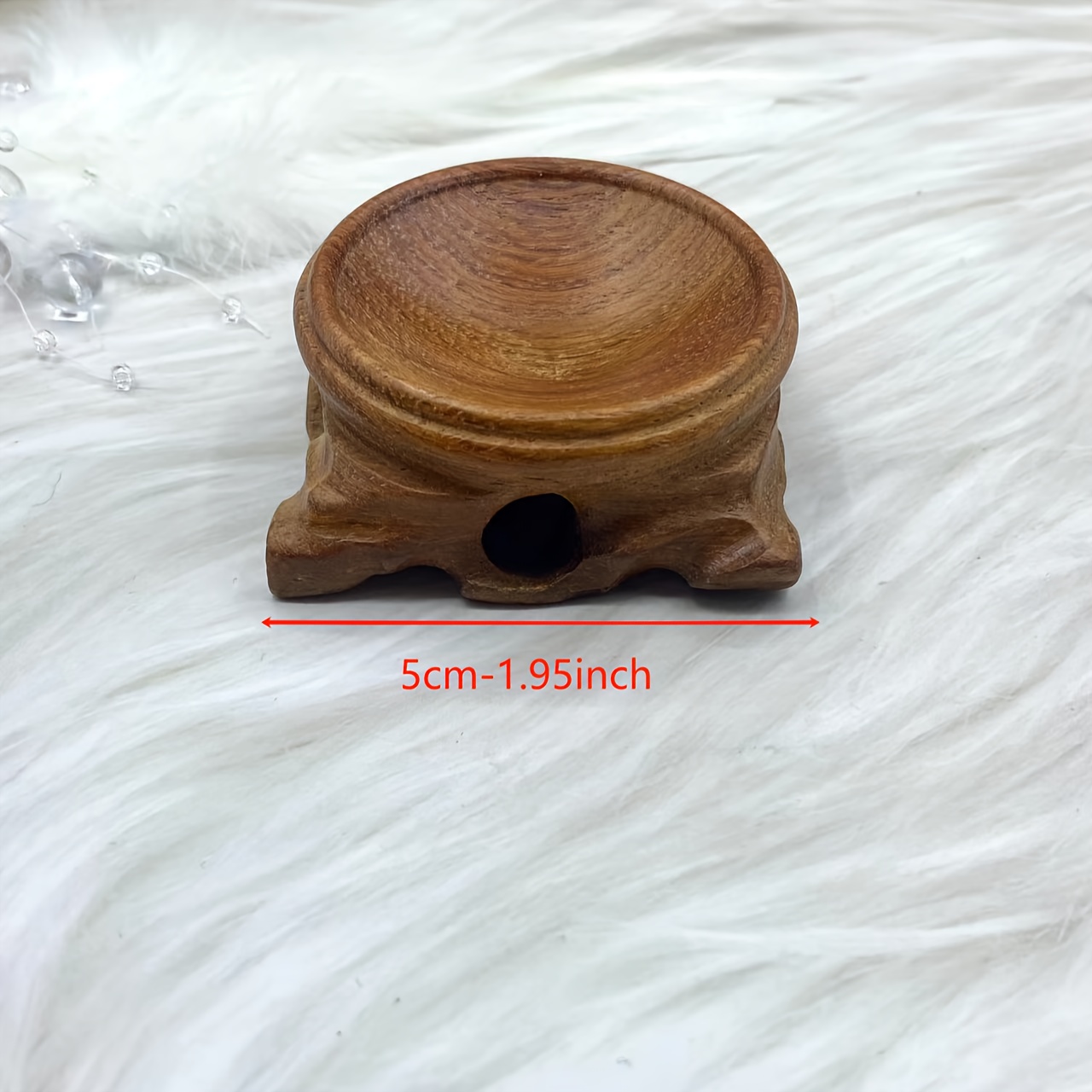 Image of 1pc Wooden Crystal Ball Stand, Display Holder For The Ball, Vintage Home Decor Item