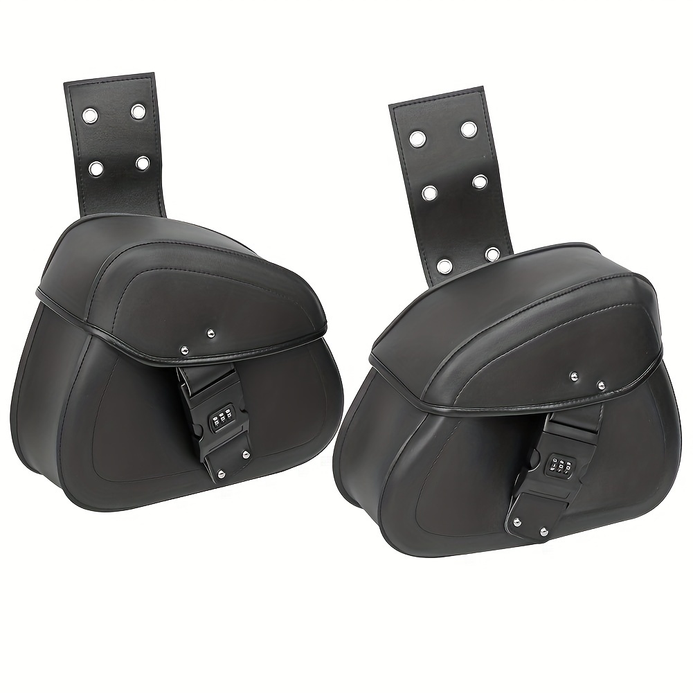 Popular Hard PU Leather Saddle Bags Motorcycle Bag Luggage Tank