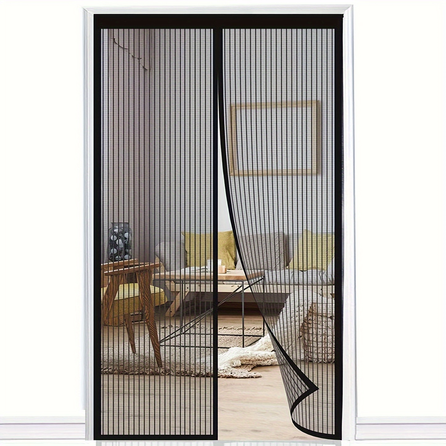 magnetic door curtain self sealing screen door magnetic mosquito net door no drilling required suitable for patio door patio door living room bedroom   installation
