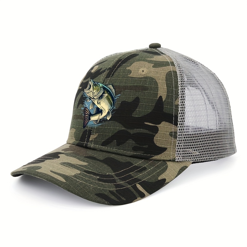 TEMU Fish Baseball - Lightweight Adjustable Trucker Hat - Dad Hat, Outdoor Sports Hiking Camping For Women Men Hats