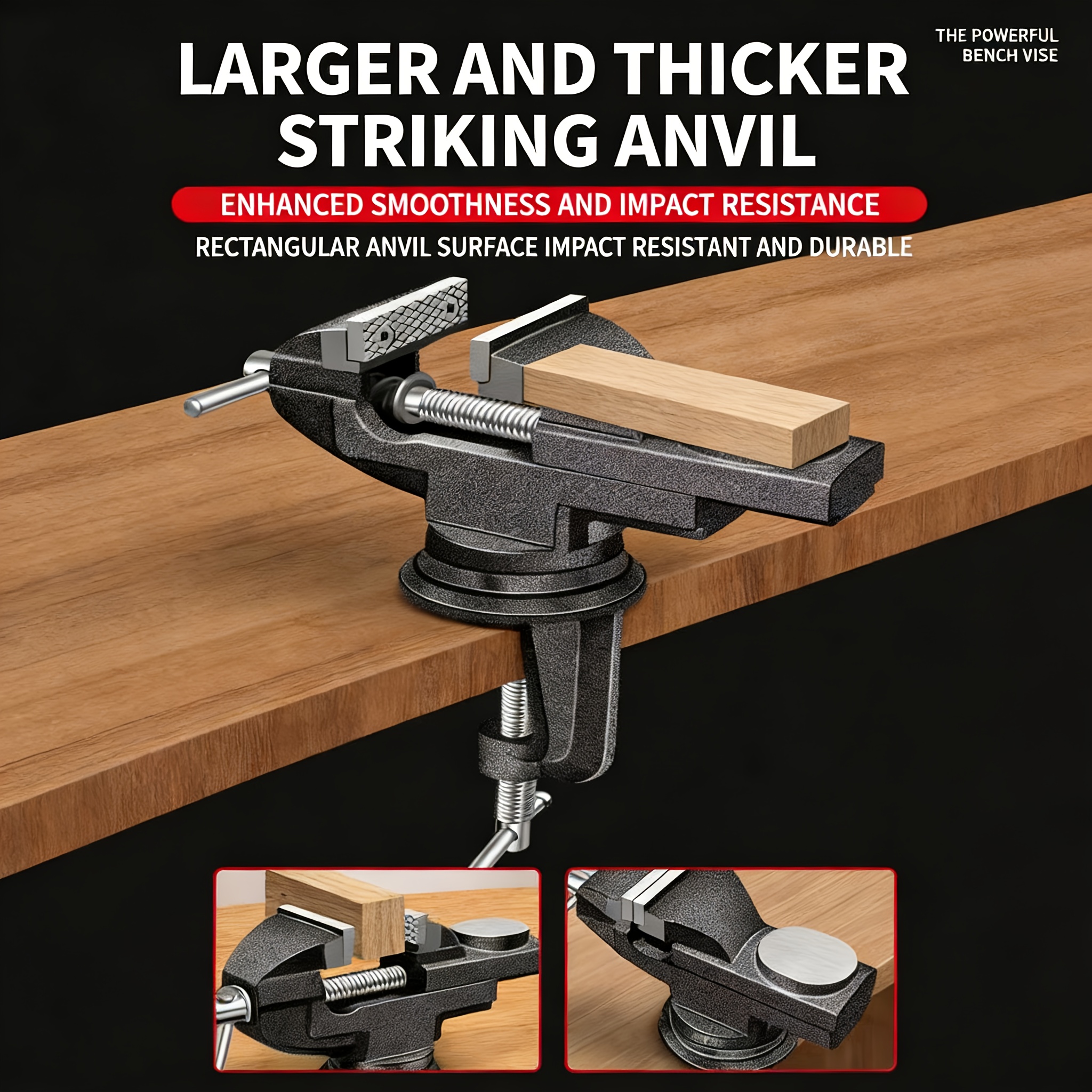 TEMU Heavy-duty Precision Bench Vise With 360-degree Rotation For Woodworking And Desktop Use