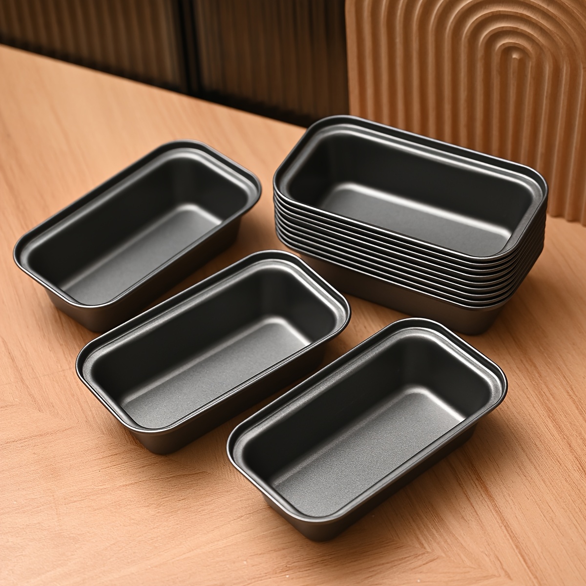 12pcs Carbon Steel Toast Mold Set, 12pcs Cake Mold Set, 6.1*3.3*2.1 Inch Mini Toaster Pan, Mini Rectangular Pan For Oven And Baking, Bread Baking Pan