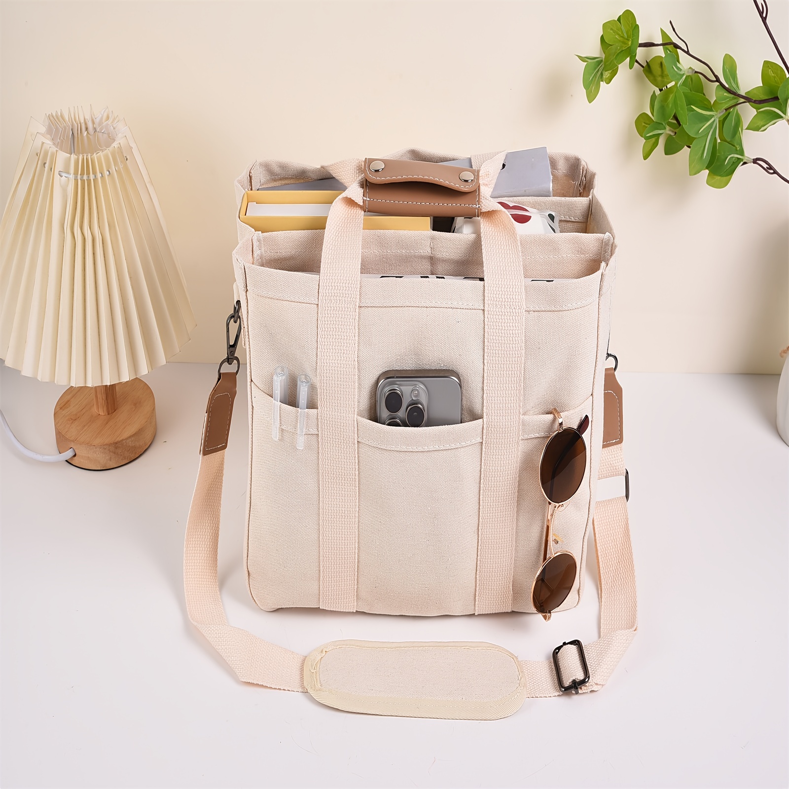 

Large Capacity Shoulder Bag With Compartment, Handbag With Handles,
