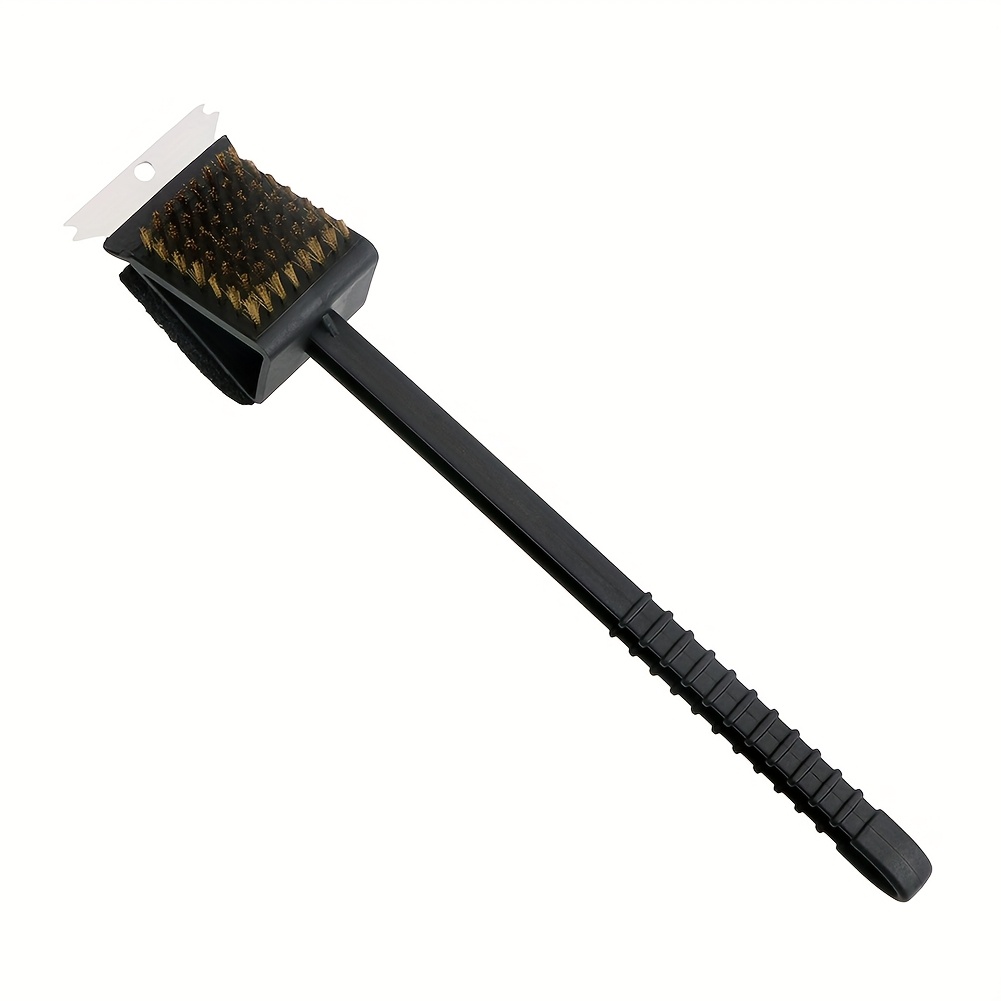 E-shop 3-in-1 Eck-Kupferdraht-Bürste Grill Grillpfanne Ofenreinigung Bbq Bürste Kupferdraht Schwamm Schaufel Langer Griff