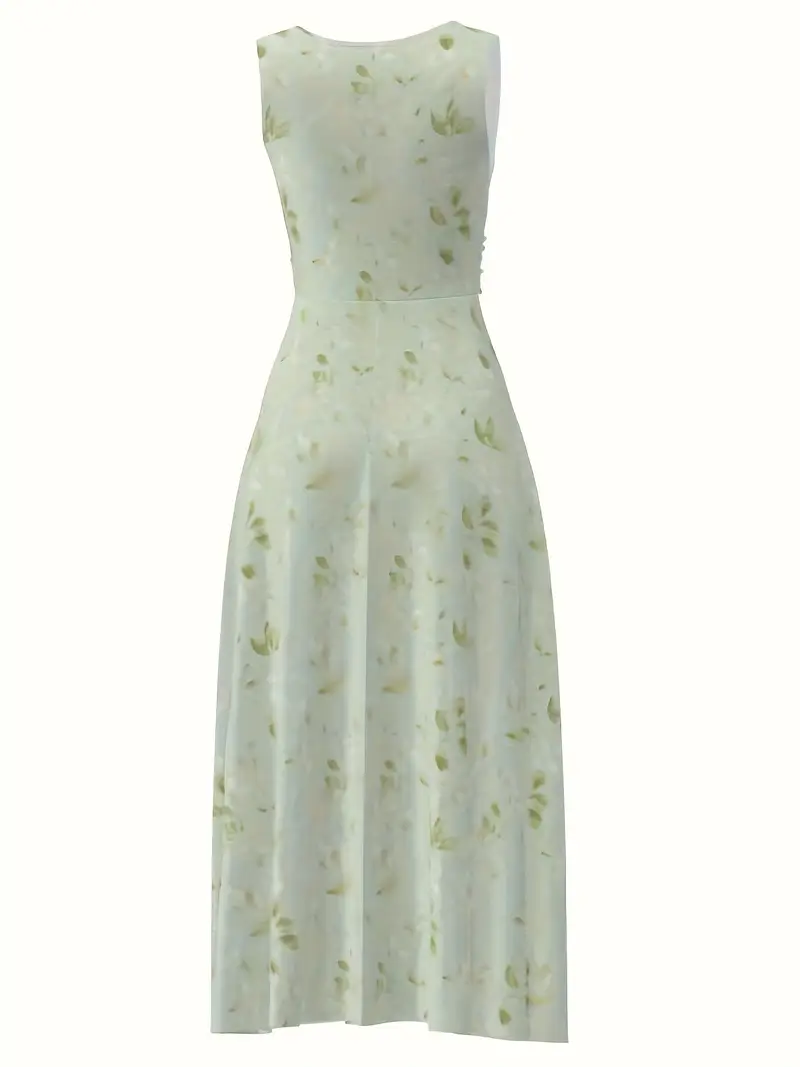 womens elegant v neck sleeveless a line dress floral print semi sheer lightweight fabric breathable versatile for casual to formal occasions attire medium fabric Product details 16