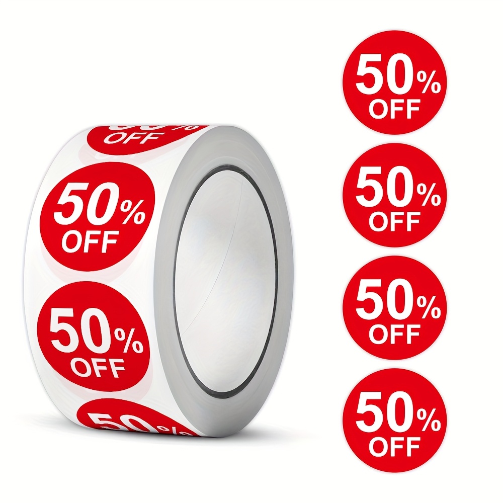 TEMU 500pcs/roll Discount Sticker Labels, Self-adhesive Price Tag Stickers