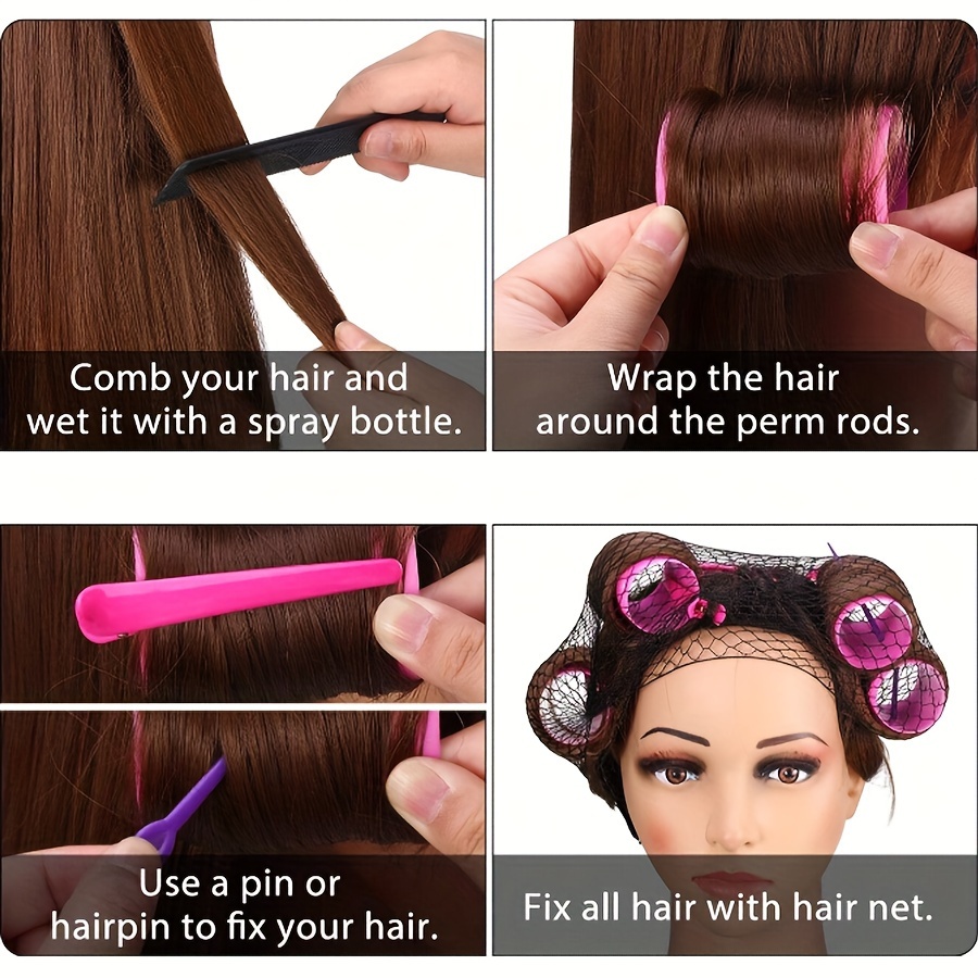 133-Piece Hair Roller Set with 60 Plastic Rollers, Barrettes, and  Accessories for Normal Hair Complete Curling Kit for Easy Styling