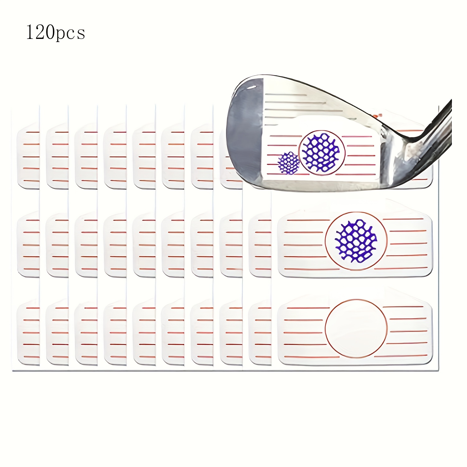 

120pcs Blue Golf Swing Training Impact Stickers For Iron And Woods Hitting - Practice And Recordkeeping