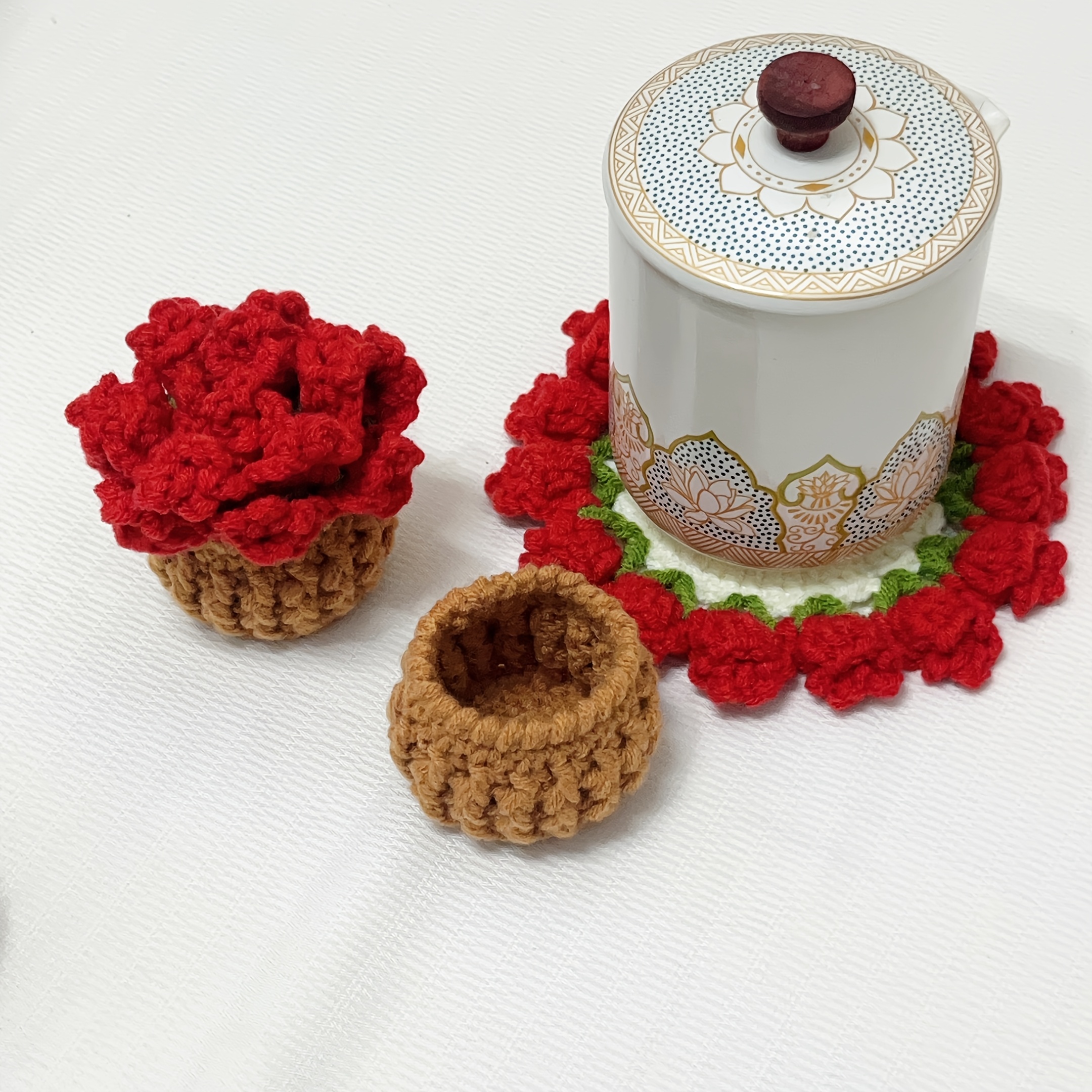 crochet coasters sold on Temu United States