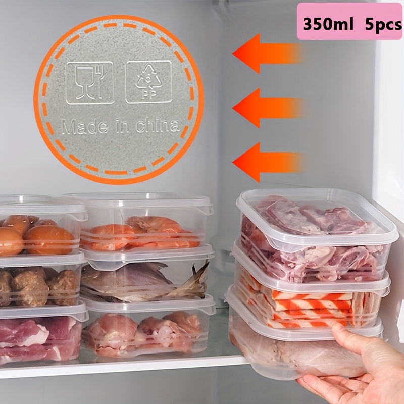 

10pcs 5pcs Lid + 5pcs Box 350ml/11.84oz Outdoor Bowl, Refrigerator Storage Box, Vegetable, Fruit, Meat Storage Box, Food Storage And Box, Microwave Storage Box, Food Lunch Box, Camping Tableware,