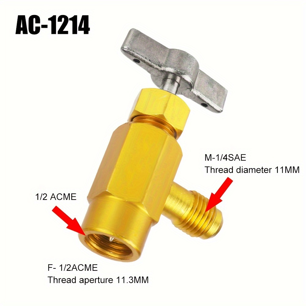 1stBilLuftkonditioneringVentilöppnareförDispenseringavFlaskor,Kompatibelmed1/2ACMEBilTillbehörochR-134AKylmedel,Meden1/4Gängadapter