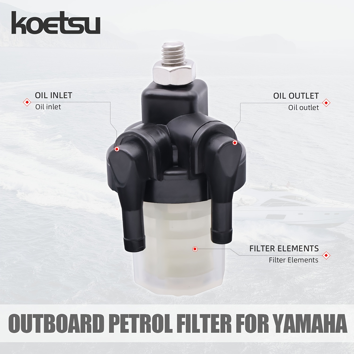 TEMU Voor Yamaha Buitenboordmotor 61N-24560-00 Brandstoffilter 9.9PK 15PK 20PK 25PK 30PK 40PK 55PK 48PK 50PK 55PK 60PK 70PK 75PK 90PK voor Yamaha 150