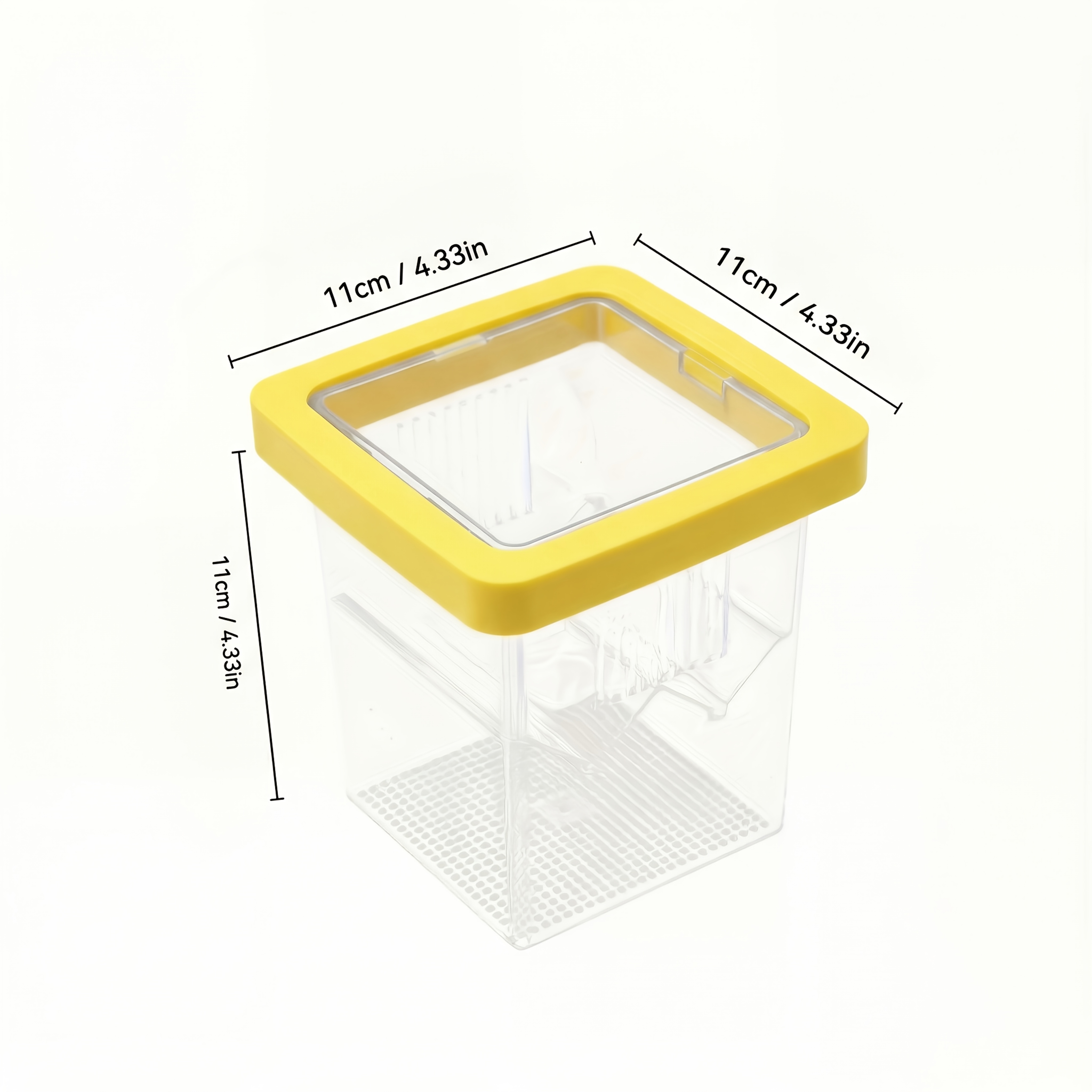 TEMU Yellow Top Floating Isolation Box, Floating Fish Breeder Box, Double Layer Hatching Incubator For Aquarium, Safe Isolation And Protection For