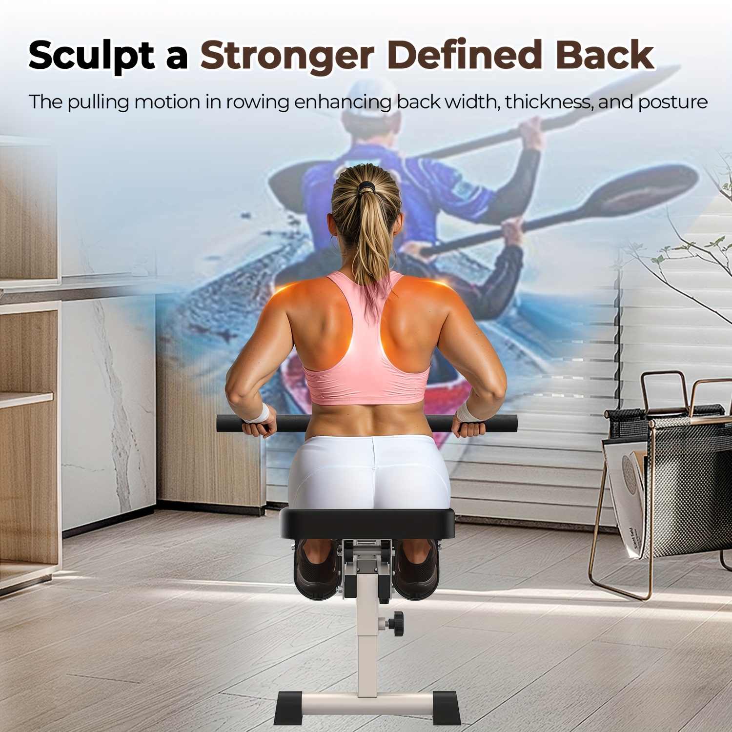 [Magnetic Rowing Machine] SRIFY Heavy-Duty Full-Body Magnetic Rowing Machine - Silent Glide Technology, Comfortable Padding, Foldable Frame - 350LBS Weight Capacity For Home Gym Workouts, Compact Design, Full-Body Training, No Battery