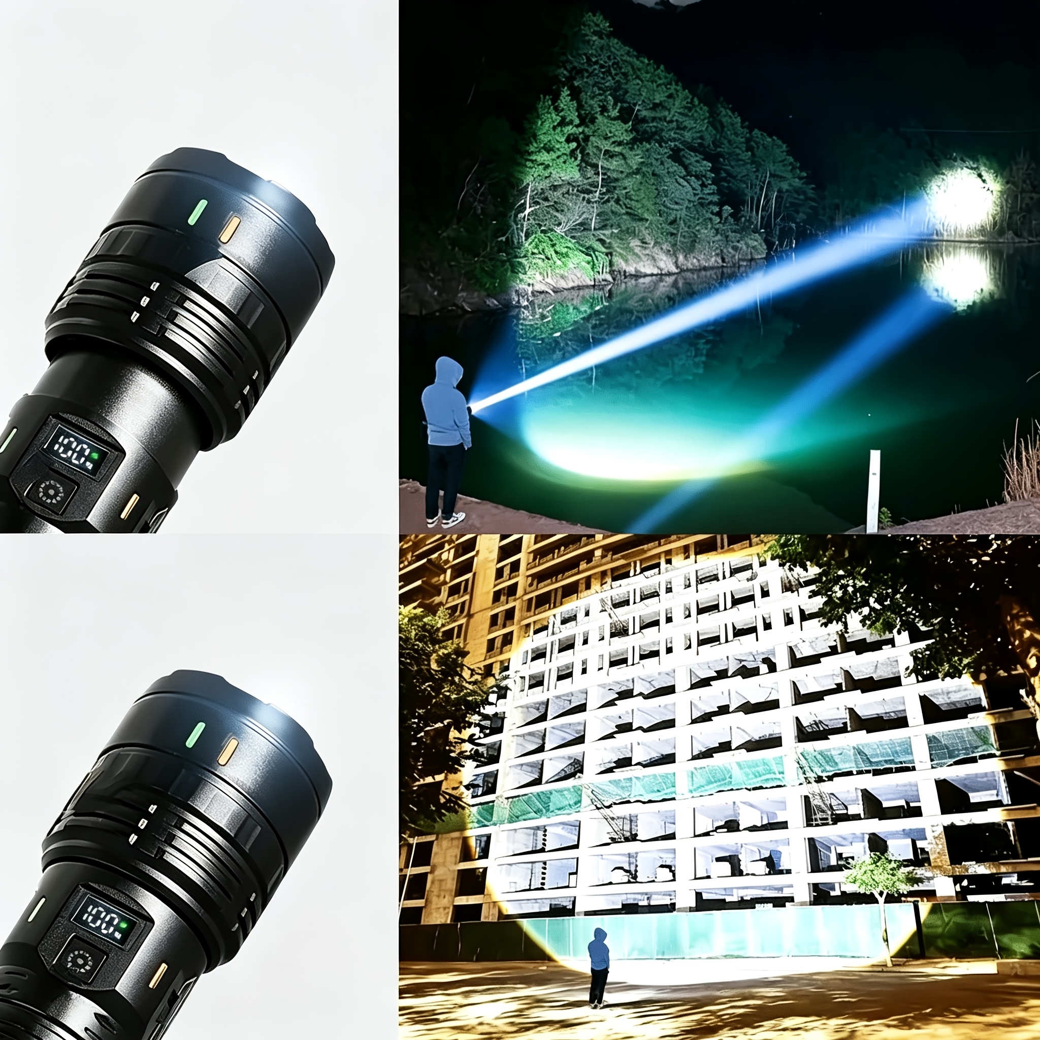3000 High Lumens LED Rechargeable Flashlight with Zoomable Focus